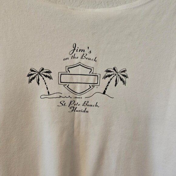 Harley Davidson White Tank Top Women's Sz XL Glitter Logo - St Pete Beach FL - Picture 5 of 5